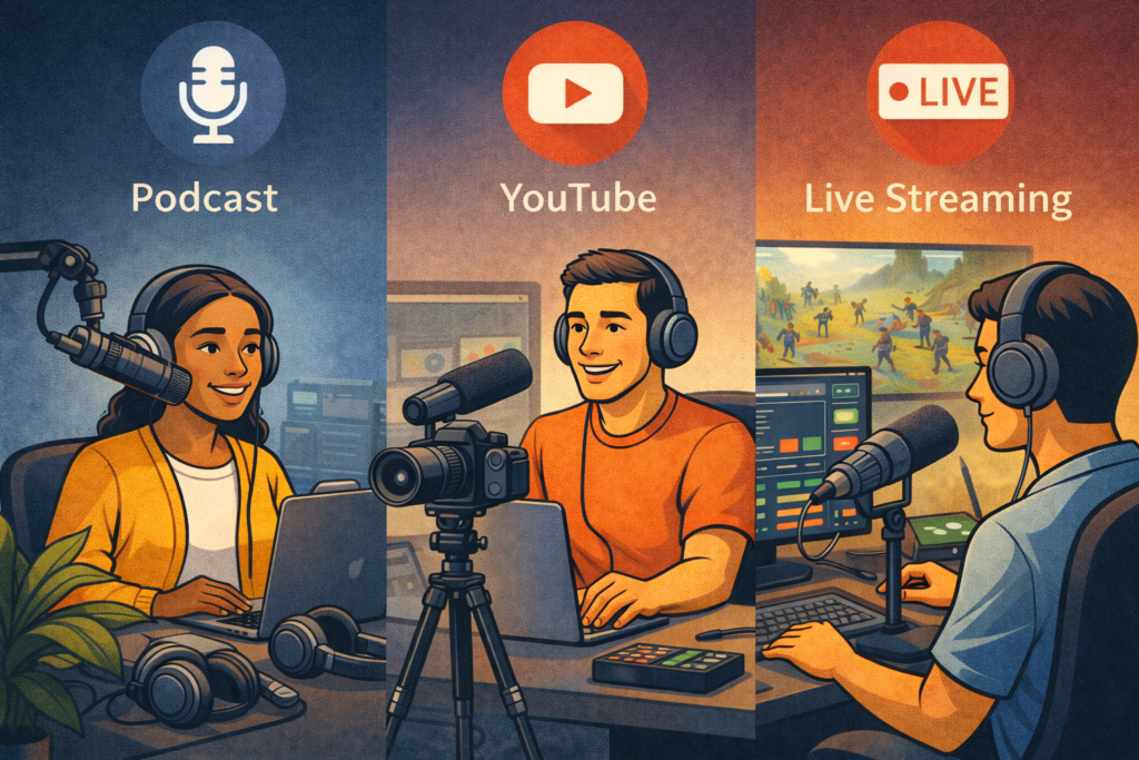 Audio Equipment Hire for Podcasts & Live Streaming